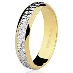 Aliança em Ouro Amarelo e Branco para Bodas de Prata 5.0mm - 7503254000 - RDJ Joias