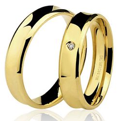 Aliança casamento em ouro 18K Peso 9 Largura 4,5mm - WM10099