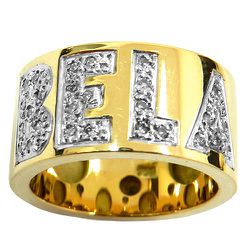 Anéis Largos em ouro manuscrito com brilhantes - J06201700 - RDJ Joias