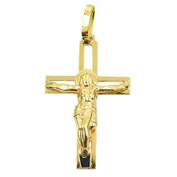 Crucifixo em Ouro vazado com Cristo 1.5g 37.mm - J03100894 - RDJ Joias