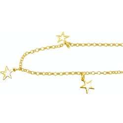 Tornozeleira de Ouro com Estrelas Vazadas - J05800024 - RDJ Joias