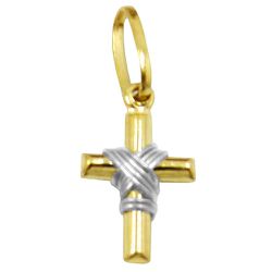 Cruz em Ouro com Nó em ouro Branco P - J03100593 - RDJ Joias