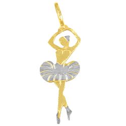 Pingente Feminino em Ouro 18K Bailarina - J03100515 - RDJ Joias