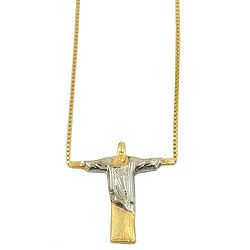 Gargantilha de ouro 18K com o Cristo Redentor - J12700511 - RDJ Joias