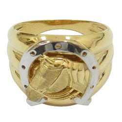 Anel em Ouro Masculino Cavalo e Ferradura - J06103194 - RDJ Joias