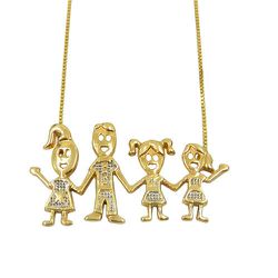 Colar de Ouro Casal com Filhas - J12700461 - RDJ Joias