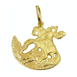 Pingente Masculino São Jorge Guerreiro em Ouro - J03101004 - RDJ Joias