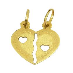 Lindo Pingente Cara Metade Ouro 18K - J03100396 - RDJ Joias