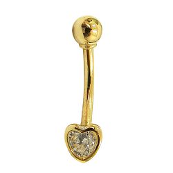 Piercing de Coração em Ouro com Zircônia - J17600082 - RDJ Joias