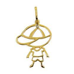 Pingente Menino Ouro com Brilhante - J07600066 - RDJ Joias