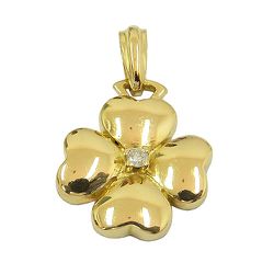 Pingente Feminino de Flor em Ouro com Brilhante - JPGR000823-2 - RDJ Joias