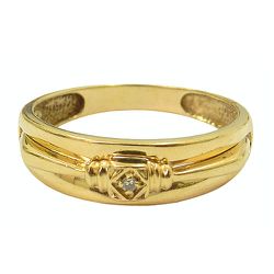 Lindo Anel de Ouro 18K Feminino com Brilhante - JAR000123-1 - RDJ Joias