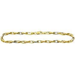 Pulseira em Ouro Branco e Amarelo 18k 3.6g 3.4mm - JP001454-4 - RDJ Joias