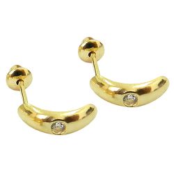 Brinco Baby em Ouro 18K com Zircônia - J00200321 - RDJ Joias