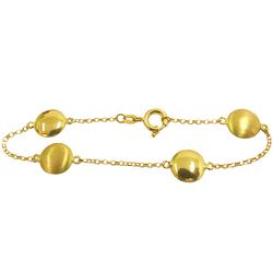 Pulseira Portuguesinha com Bolinhas de Ouro 18K - J12701760 - RDJ Joias