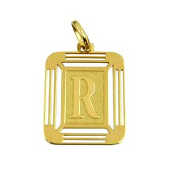 Pingente Letra R de Ouro 18K - J14500444 - RDJ Joias