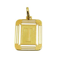 Medalha Pingente de Ouro com Letra T - J14500444 - RDJ Joias