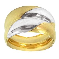 Anel em ouro 18k 750 em 2 Tons 4.1g 12.8x1.8mm - J06103023 - RDJ Joias