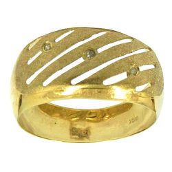 Anel de Ouro 18K 750 Fosco com Brilhantes - JRD06401015 - RDJ Joias