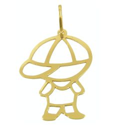 Pingente Feminino de Ouro Formato de Menino P - J03100907 - RDJ Joias