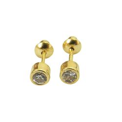 Brinquinho redondo Baby de Ouro 18K com Zircônia - J00200305 - RDJ Joias