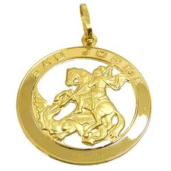 Pingente Medalha de São Jorge Ouro 18K 0,750 - J00500247 - RDJ Joias