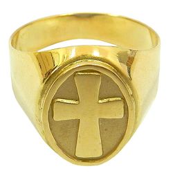 Anel de Cruz em Ouro 18K Masculino - J01200630 - RDJ Joias