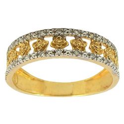 Anel Flor em Ouro 18K com Brilhantes - J01501251 - RDJ Joias