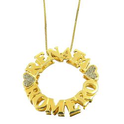 Gargantilha Mandala personalizada com dois nomes em Ouro 18K - J01900146-0 - RDJ Joias