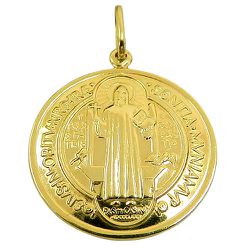 Medalha de São Bento em Ouro 18K GG - J03100839 - RDJ Joias