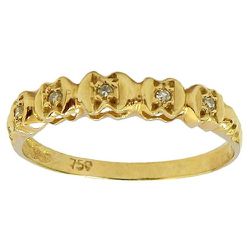 Lindo Anel Aparador de Ouro 18K com Brilhantes - J03301006 - RDJ Joias