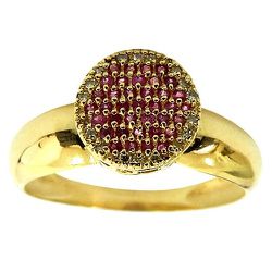 Anéis Chuveiro Ouro 18K com pavê de Diamantes e Rubis - J03301124 - RDJ Joias