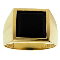 Anel Masculino de Ouro 18K Ônix - J03301156 - RDJ Joias