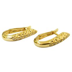 Brinco de Argola Diamantado Ouro 18K com Brilhantes - J07600124 - RDJ Joias