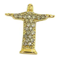 Pingente Cristo Redentor em Ouro 18K com 21 Brilhantes - J07600560 - RDJ Joias