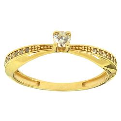 Anel Solitário em Ouro 18K com Diamante de 10 Pontos - J07600966 - RDJ Joias