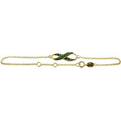 Pulseira infinito amor eterno em ouro 18k com Tsavotita - J07600981 - RDJ Joias