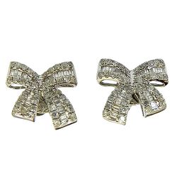 Brinco de Lacinho em Ouro Branco com Brilhantes - J10401336 - RDJ Joias