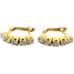 Lindos Brincos de Ouro 18K cravejados com Zircônia - J10600239 - RDJ Joias
