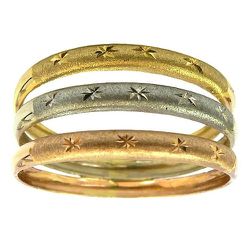 Anel de Ouro 18K Três Cores Feminino 11.1x1.7mm - J10801590 - RDJ Joias