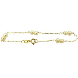 Pulseirinha Baby Cartier em ouro 18K com Pérolas - J11000009 - RDJ Joias