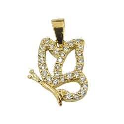 Pingente de Borboleta em Ouro 18K com Zircônia - J12200144 - RDJ Joias