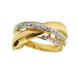 Anel Feminino em Ouro Branco e Ouro Amarelo - J12701281 - RDJ Joias