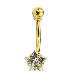 Piercing de Ouro 18K com Estrela de Zircônia - J12800033 - RDJ Joias