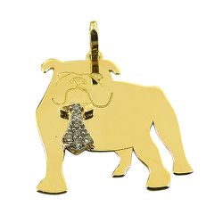 Pingente de Cachorro Ouro 18K cravejado com Brilhantes - J12800668 - RDJ Joias