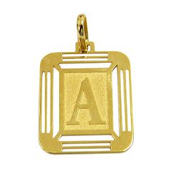 Medalha com Letra A de Ouro 18K - J14500444 - RDJ Joias