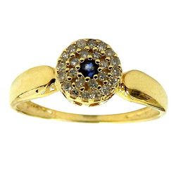 Anéis de Ouro 18K cravejados com Diamantes e Safira - J15100230 - RDJ Joias