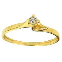 Anel Solitário Ouro 18K com Diamante de 10 Pontos - J15100236 - RDJ Joias