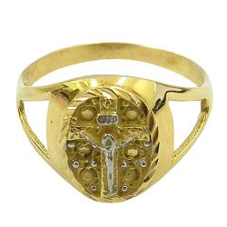 Anel de Ouro 18K Cristo Crucificado - J15300961 - RDJ Joias