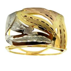 Anel de Ouro Amarelo Ouro Branco e Ouro Rosê 18K - J15301325 - RDJ Joias
